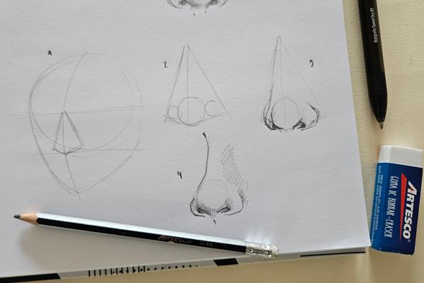 Tips de dibujos: mejora tus retratos con esta técnica para hacer una nariz