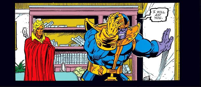 Thanos y Adam Warlock
