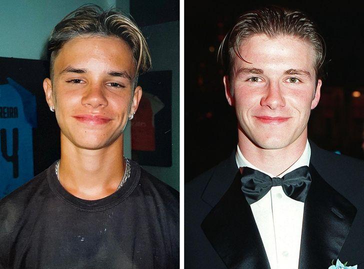 Romeo Beckham y David Beckham