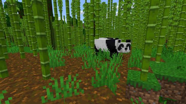 Bosque de bambú con pandas