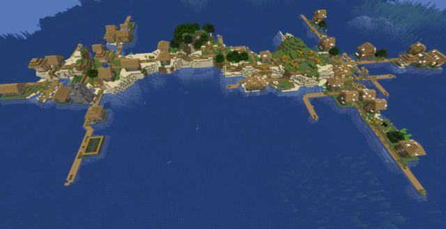 Isla con ciudad en medio del mar