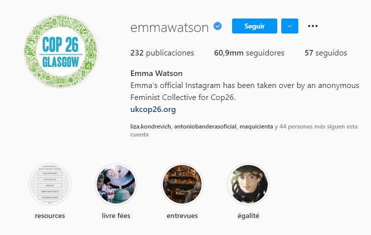 Instagram, Emma Watson