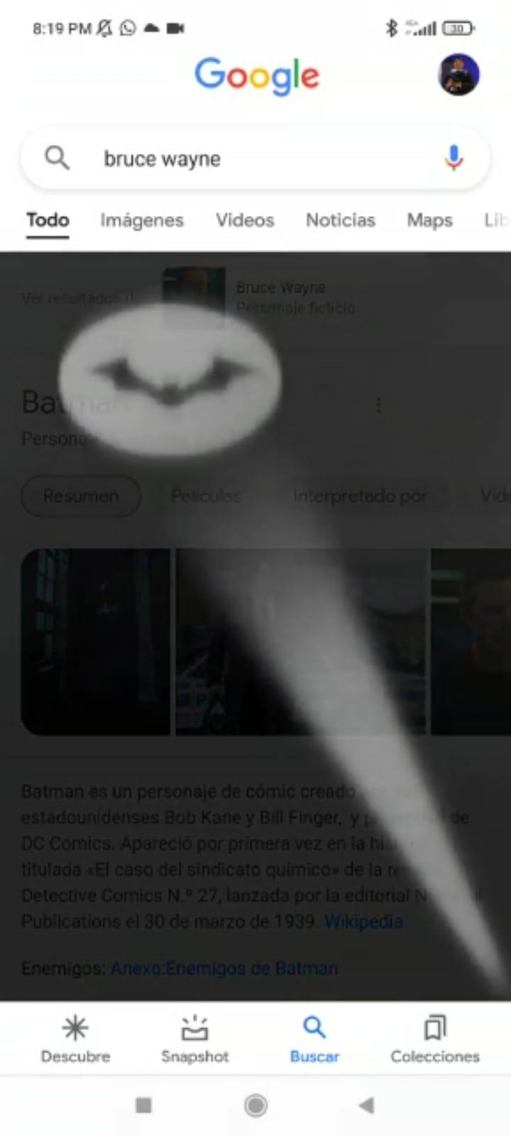 Como activar la Batiseñal de Batman en Google